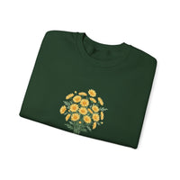 Floral Statement Sweatshirt with Positive Vibes, Cozy Crewneck, Gift for Flower Lovers, Spring Fashion, Inspirational Apparel