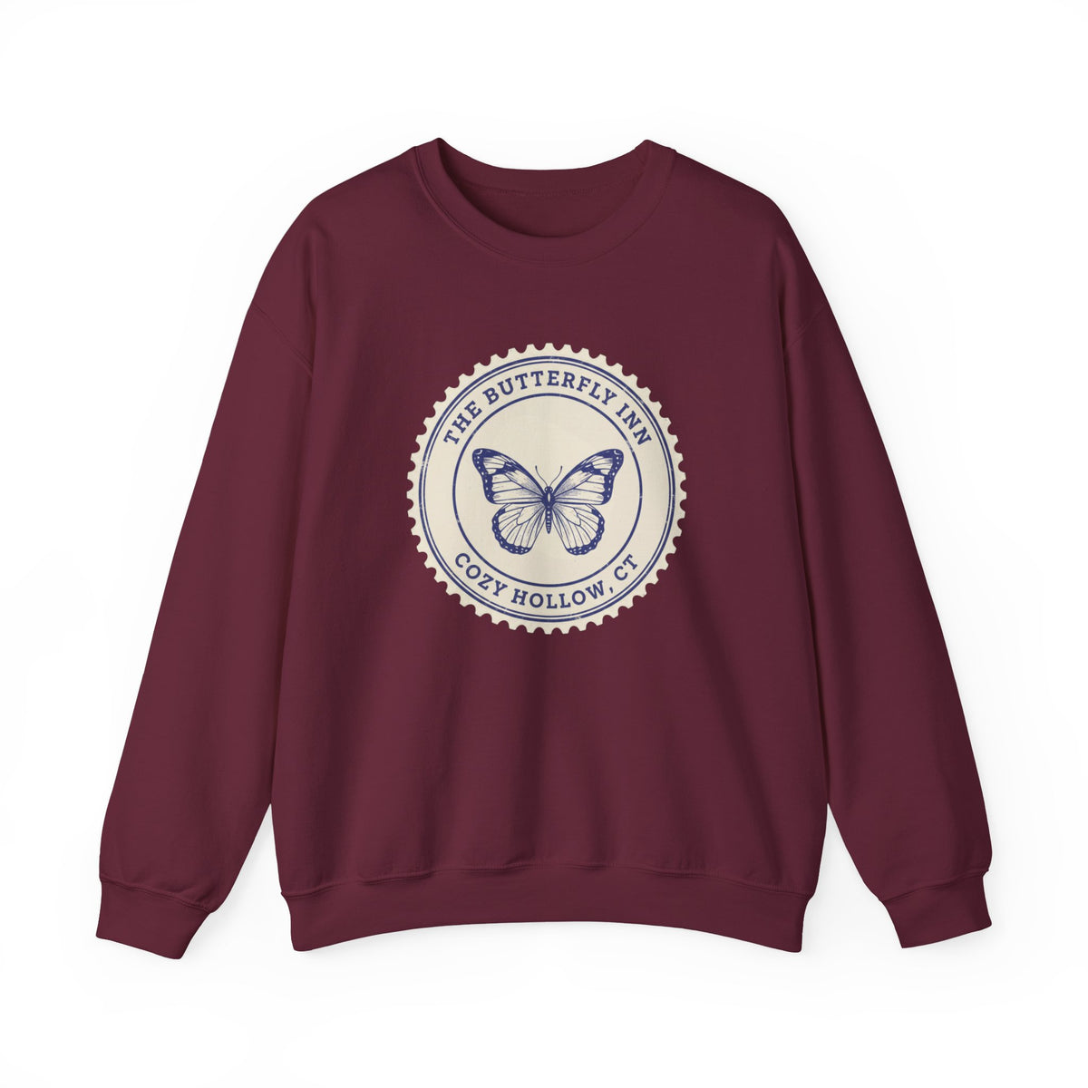 Butterfly Inn Crewneck Sweatshirt, Cozy Gift, Nature Lover Apparel, Unique Travel Souvenir, Fall Fashion Top, Unisex Sweatshirt