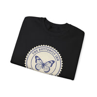 Butterfly Inn Crewneck Sweatshirt, Cozy Gift, Nature Lover Apparel, Unique Travel Souvenir, Fall Fashion Top, Unisex Sweatshirt