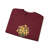Floral Statement Sweatshirt with Positive Vibes, Cozy Crewneck, Gift for Flower Lovers, Spring Fashion, Inspirational Apparel