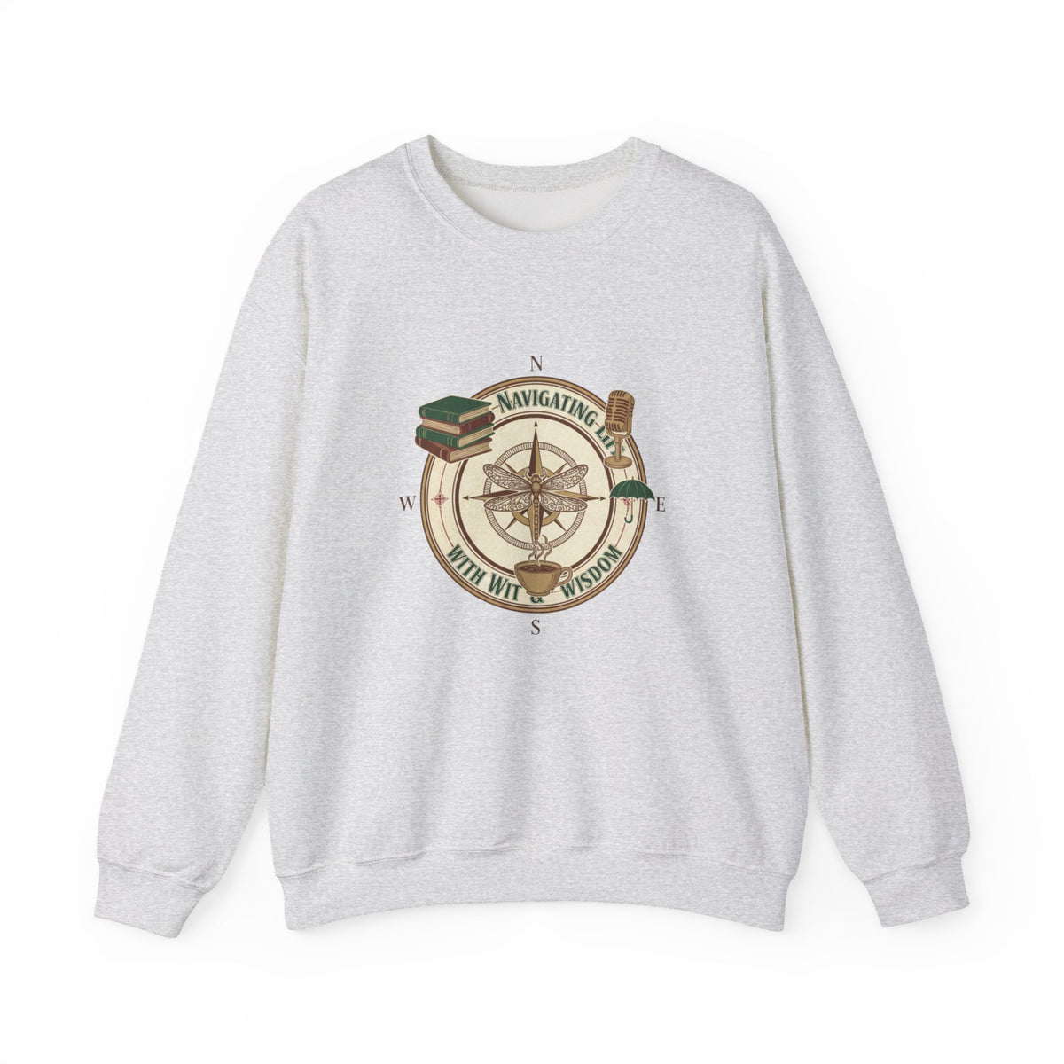 Navigating Life Unisex Crewneck Sweatshirt, Cozy and Inspirational, Perfect for Book Lovers, Ideal for Gifting, Cozy Sweater for All Seasons