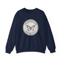 Butterfly Inn Crewneck Sweatshirt, Cozy Gift, Nature Lover Apparel, Unique Travel Souvenir, Fall Fashion Top, Unisex Sweatshirt