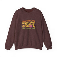 I Survived the International Crab Bag Crewneck Sweatshirt, Funny Foodie Apparel, Gift for Food Lovers, Casual Wear, Culinary Event Sweater