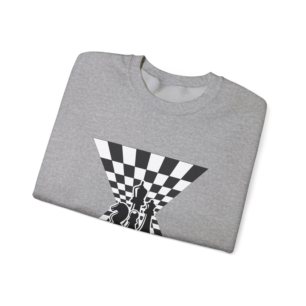 Chess Illusion Crewneck Sweatshirt | Unisex Cozy Pullover | Gift for Game Lovers | Perfect for Casual Wear, Chess Events, Home Comfort