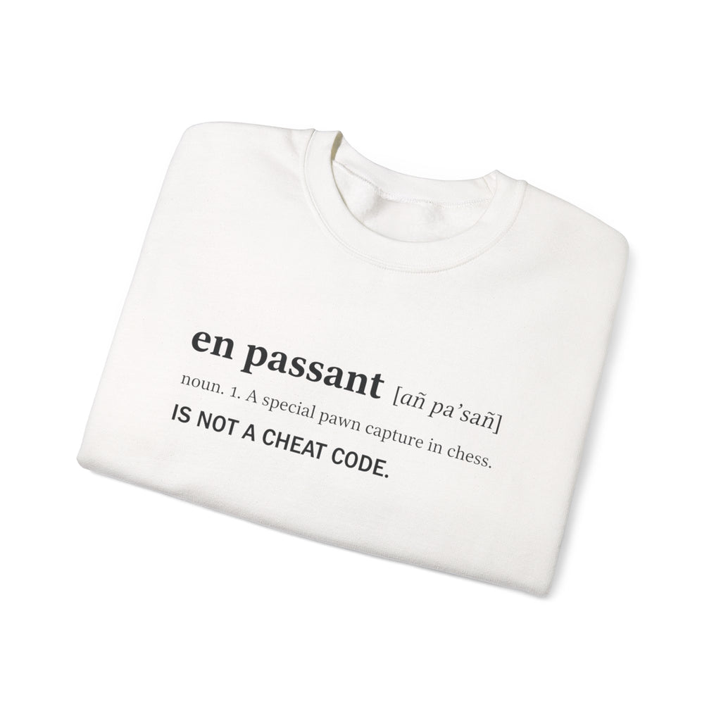 Chess Lover Crewneck Sweatshirt | En Passant Definition Gift, Unisex Gift, Cozy Sweatshirt, Board Game Apparel, Nerdy Sweatshirt