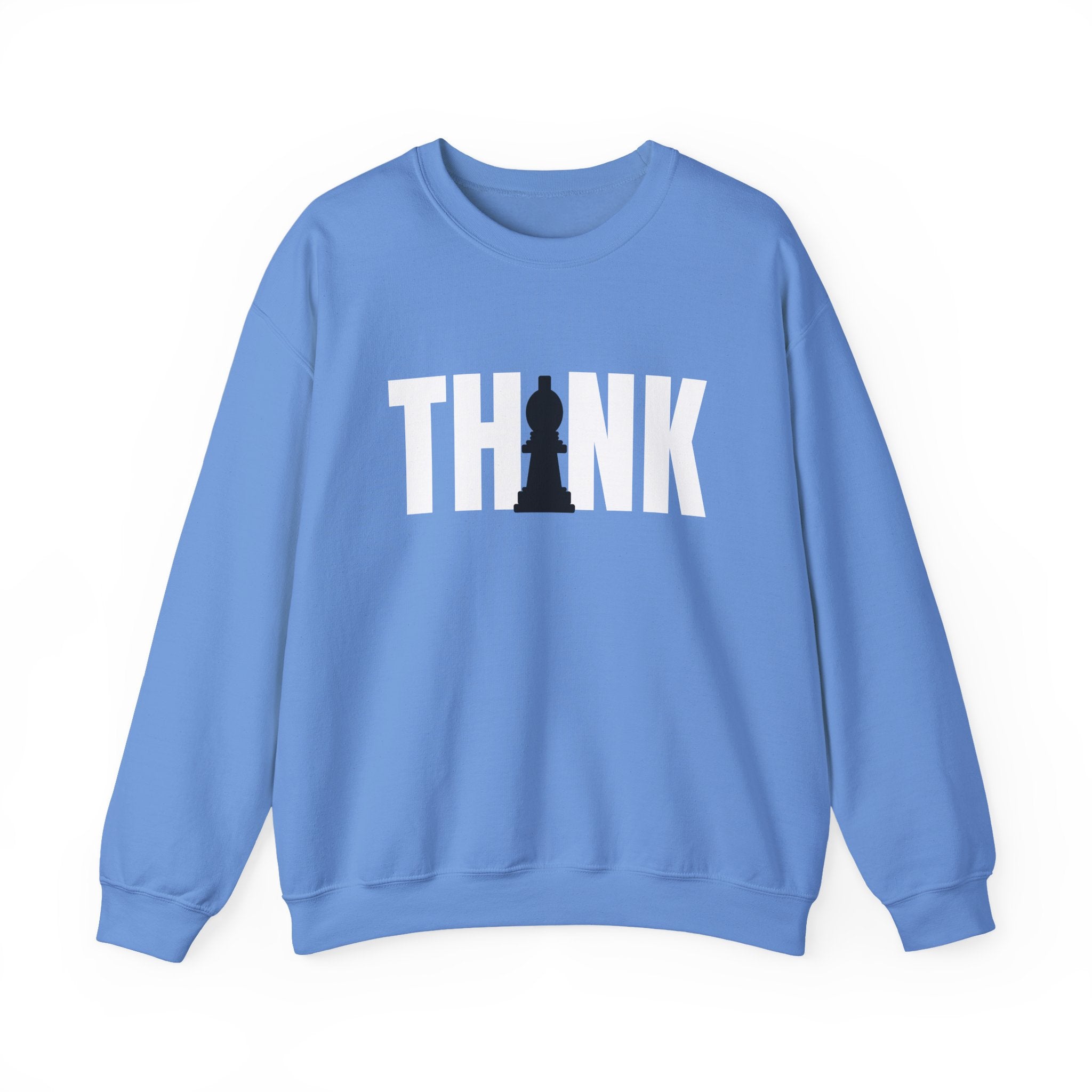 Think Chess Unisex Crewneck Sweatshirt - Casual Fashion, Gift for Chess Lovers, Cozy Fall Layering, Unique Statement Sweatshirt