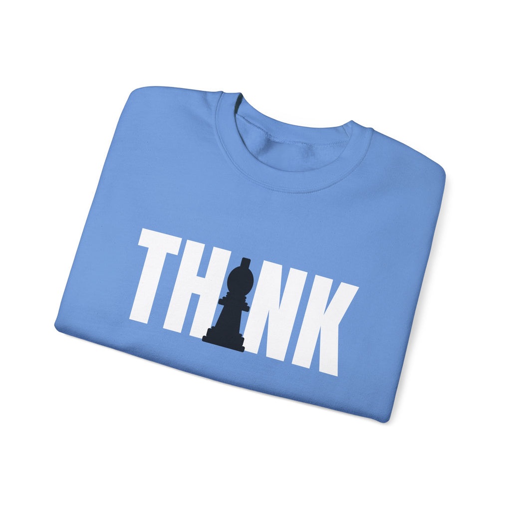Think Chess Unisex Crewneck Sweatshirt - Casual Fashion, Gift for Chess Lovers, Cozy Fall Layering, Unique Statement Sweatshirt