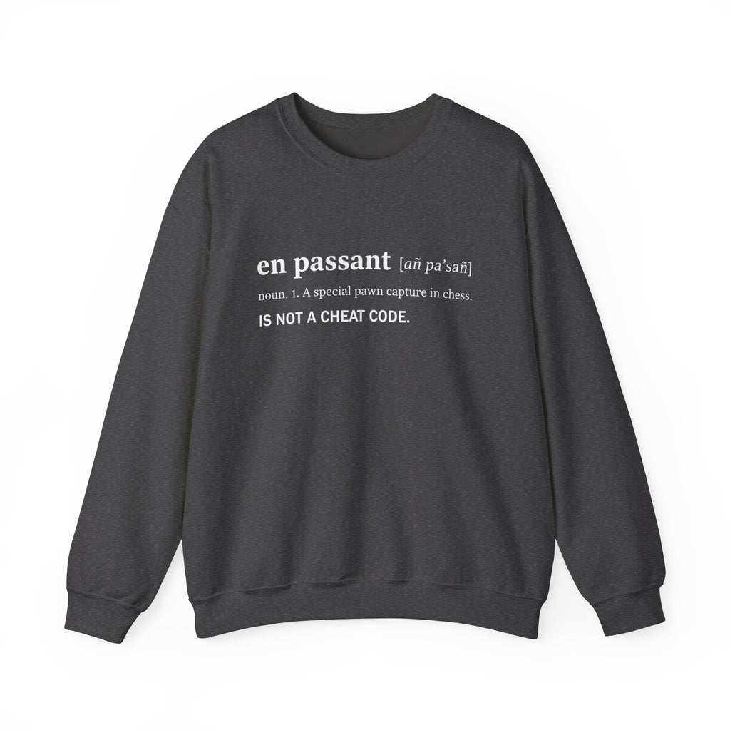 Chess Lover Crewneck Sweatshirt | En Passant Definition Gift, Unisex Gift, Cozy Sweatshirt, Board Game Apparel, Nerdy Sweatshirt