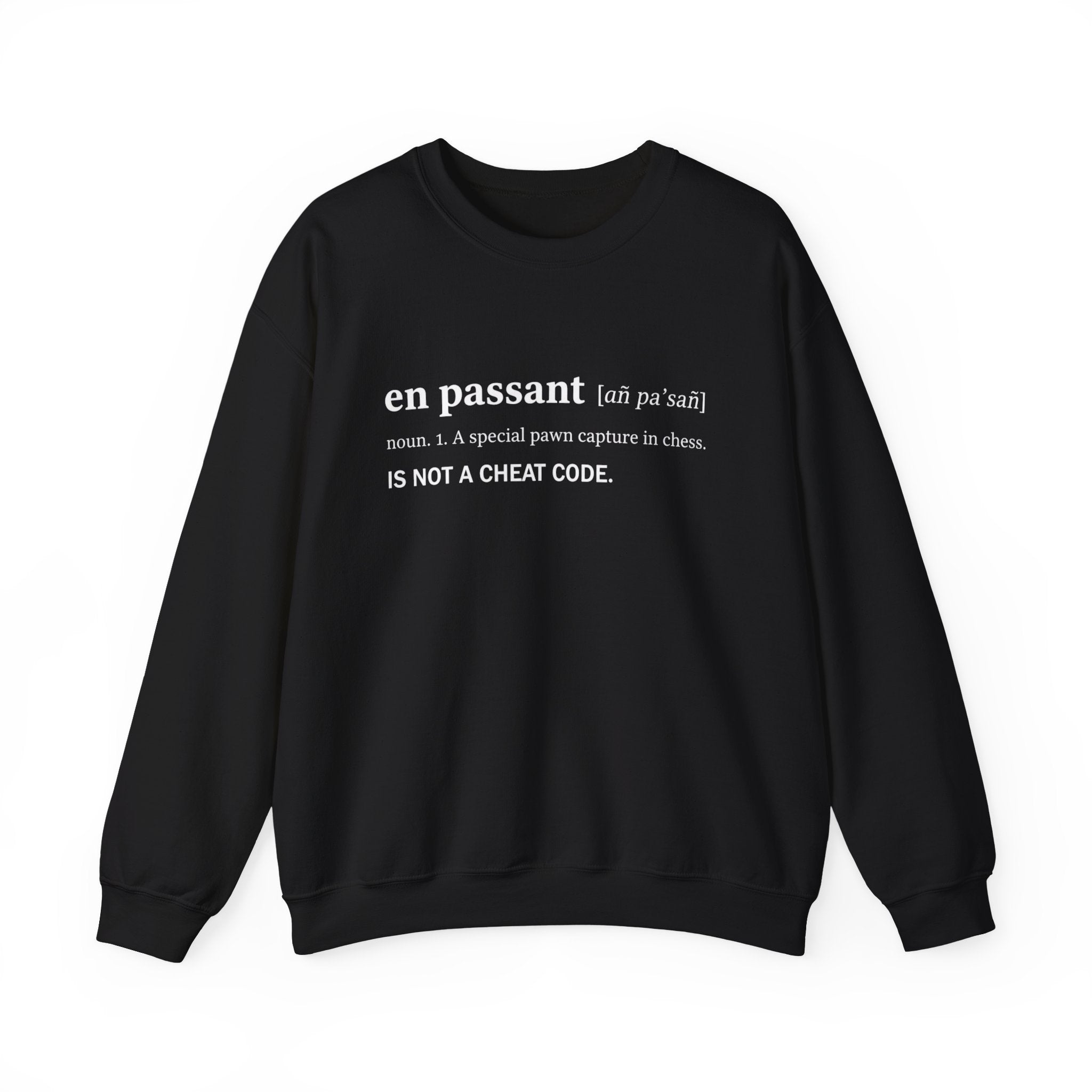 Chess Lover Crewneck Sweatshirt | En Passant Definition Gift, Unisex Gift, Cozy Sweatshirt, Board Game Apparel, Nerdy Sweatshirt