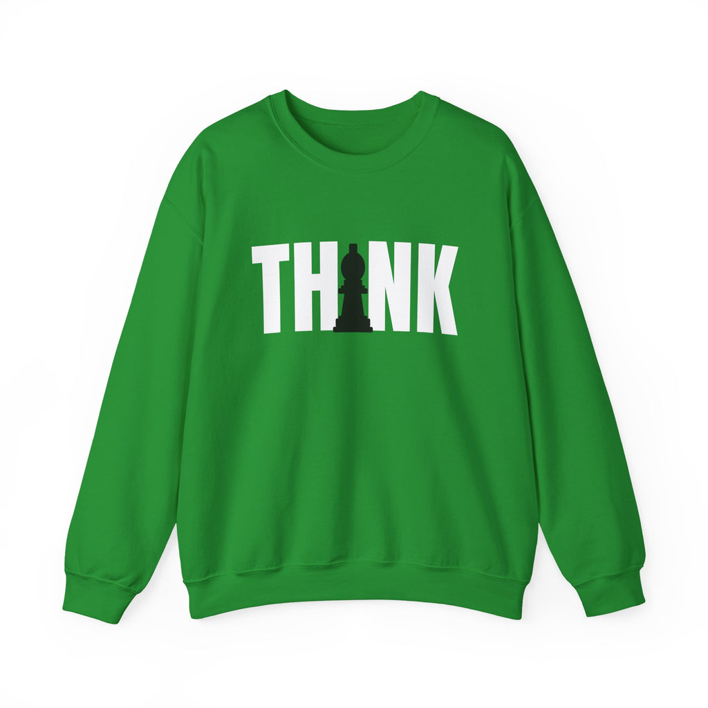 Think Chess Unisex Crewneck Sweatshirt - Casual Fashion, Gift for Chess Lovers, Cozy Fall Layering, Unique Statement Sweatshirt