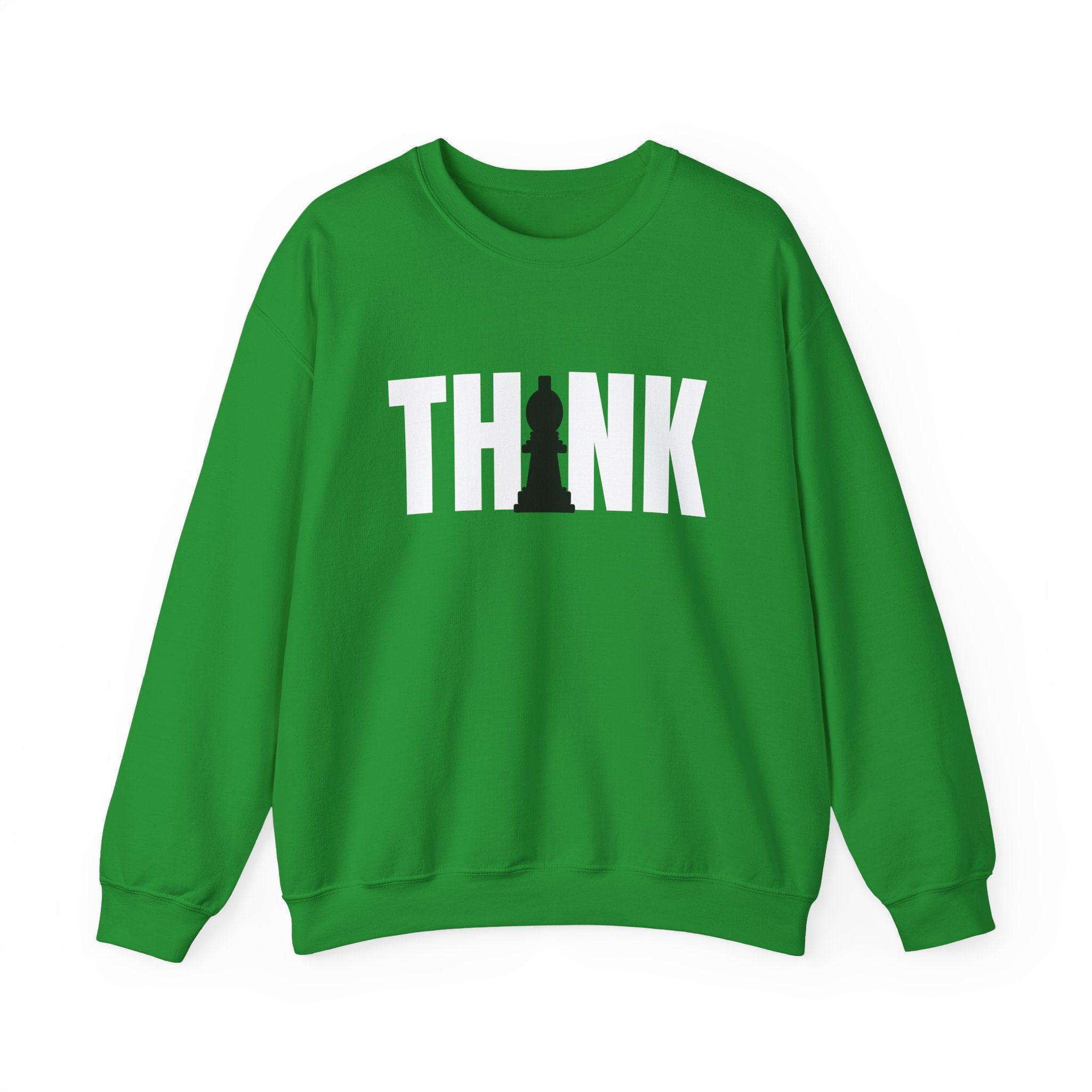 Think Chess Unisex Crewneck Sweatshirt - Casual Fashion, Gift for Chess Lovers, Cozy Fall Layering, Unique Statement Sweatshirt