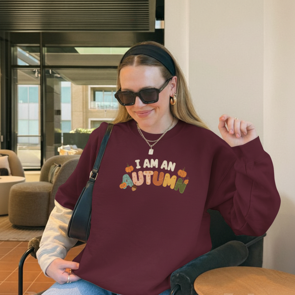 Autumn-Themed Unisex Crewneck Sweatshirt, Cozy Fall Apparel, Perfect for Thanksgiving, Autumn Vibes Gift, Seasonal Wardrobe Essential