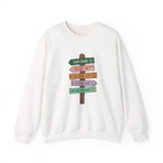 Cozy Directional Sweatshirt | Perfect for Coffee Lovers, Gift for Friends, Casual Fashion, Travel Vibes, Trendy Layering