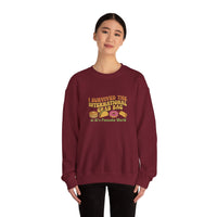 I Survived the International Crab Bag Crewneck Sweatshirt, Funny Foodie Apparel, Gift for Food Lovers, Casual Wear, Culinary Event Sweater