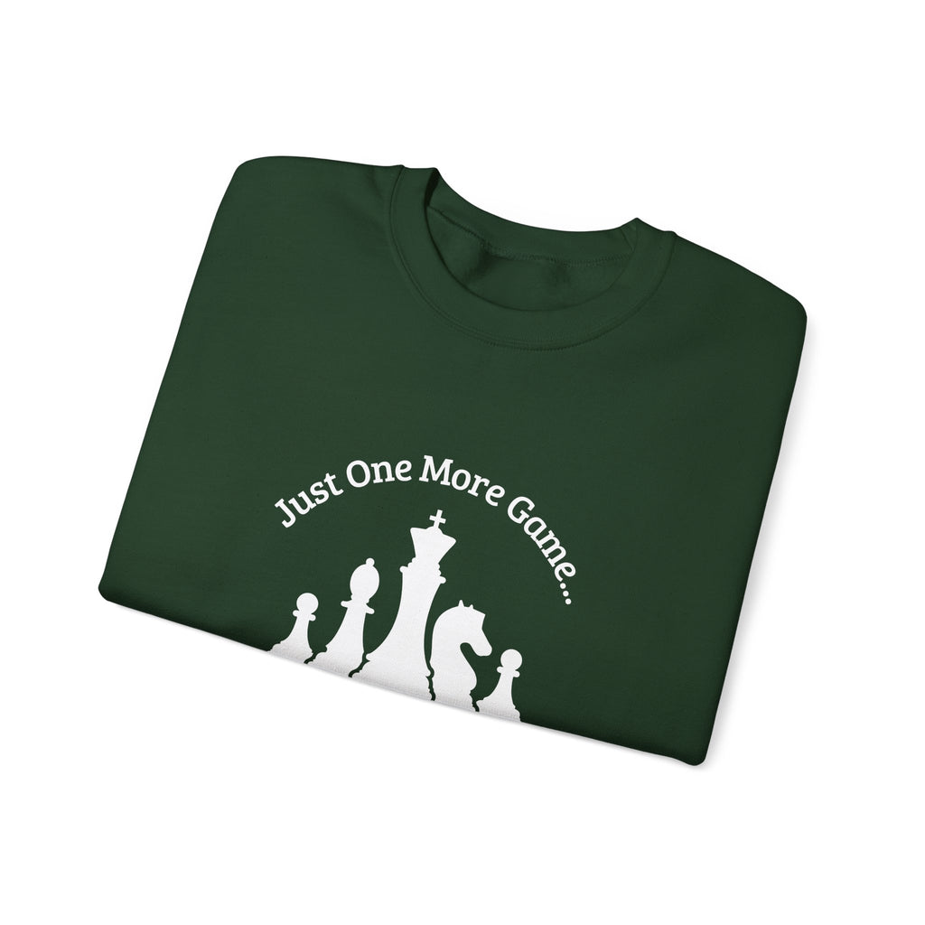 Chess Club Crewneck Sweatshirt - Just One More Game, Cozy Sweater for Chess Lovers, Gift for Chess Players, Perfect for Game Nights
