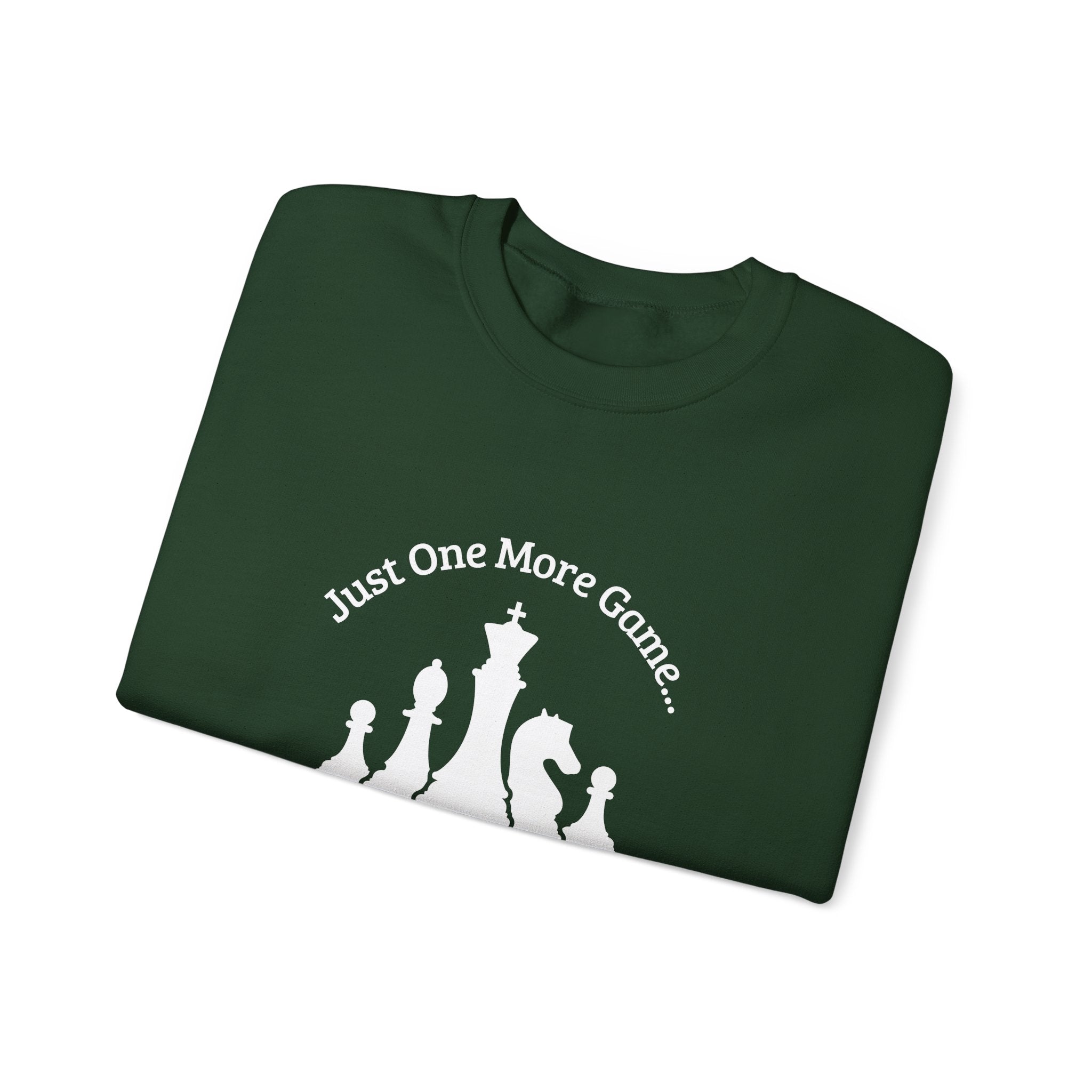 Chess Club Crewneck Sweatshirt - Just One More Game, Cozy Sweater for Chess Lovers, Gift for Chess Players, Perfect for Game Nights