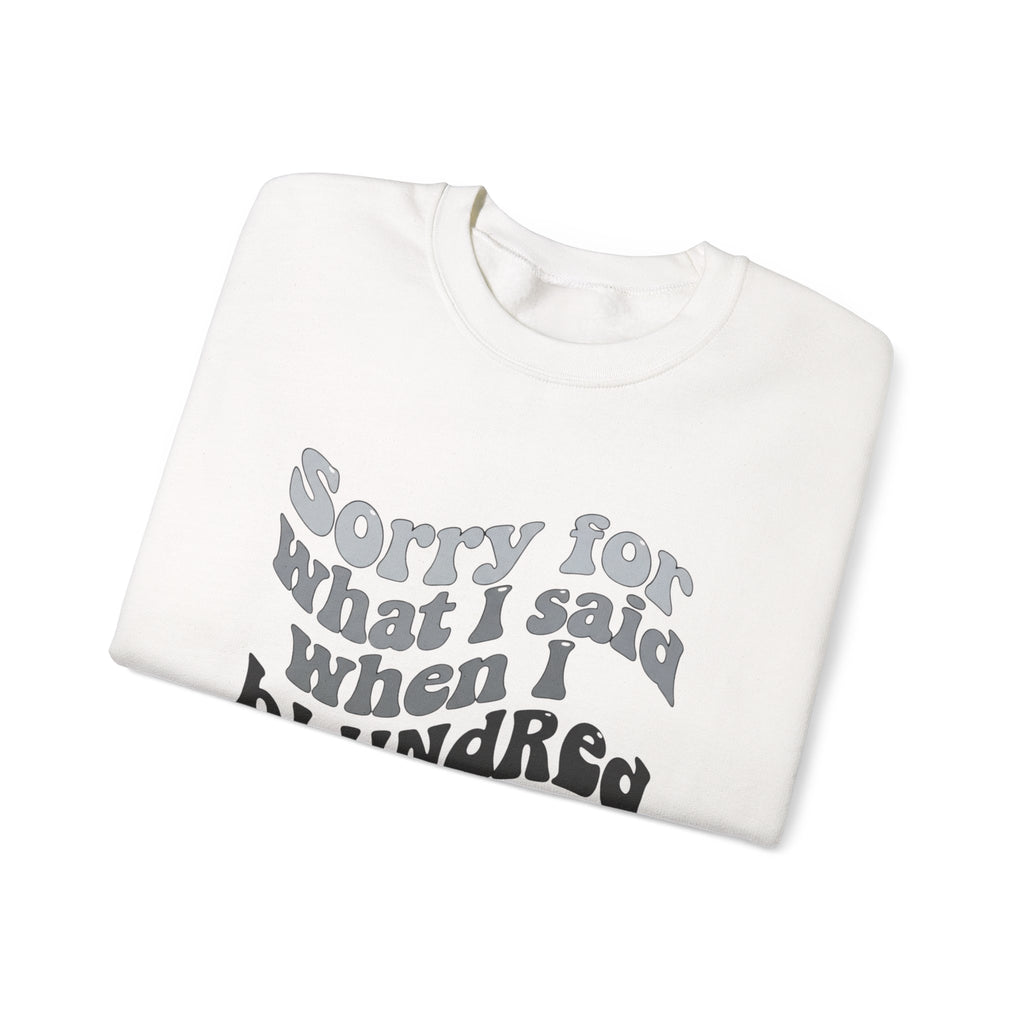 Retro Humor Chess Crewneck Sweatshirt, Sorry for What I Said, Blunder Cozy Gift for Friends, Perfect for Casual Outings, Unisex Apparel