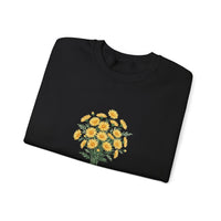 Floral Statement Sweatshirt with Positive Vibes, Cozy Crewneck, Gift for Flower Lovers, Spring Fashion, Inspirational Apparel