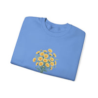 Floral Statement Sweatshirt with Positive Vibes, Cozy Crewneck, Gift for Flower Lovers, Spring Fashion, Inspirational Apparel