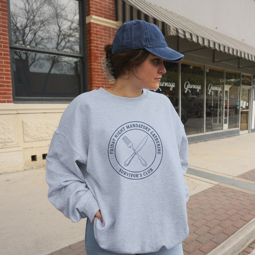 Friday Night Survivor's Club Sweatshirt, Unisex Crewneck, Cozy Sweater, Unique Gift for Friends