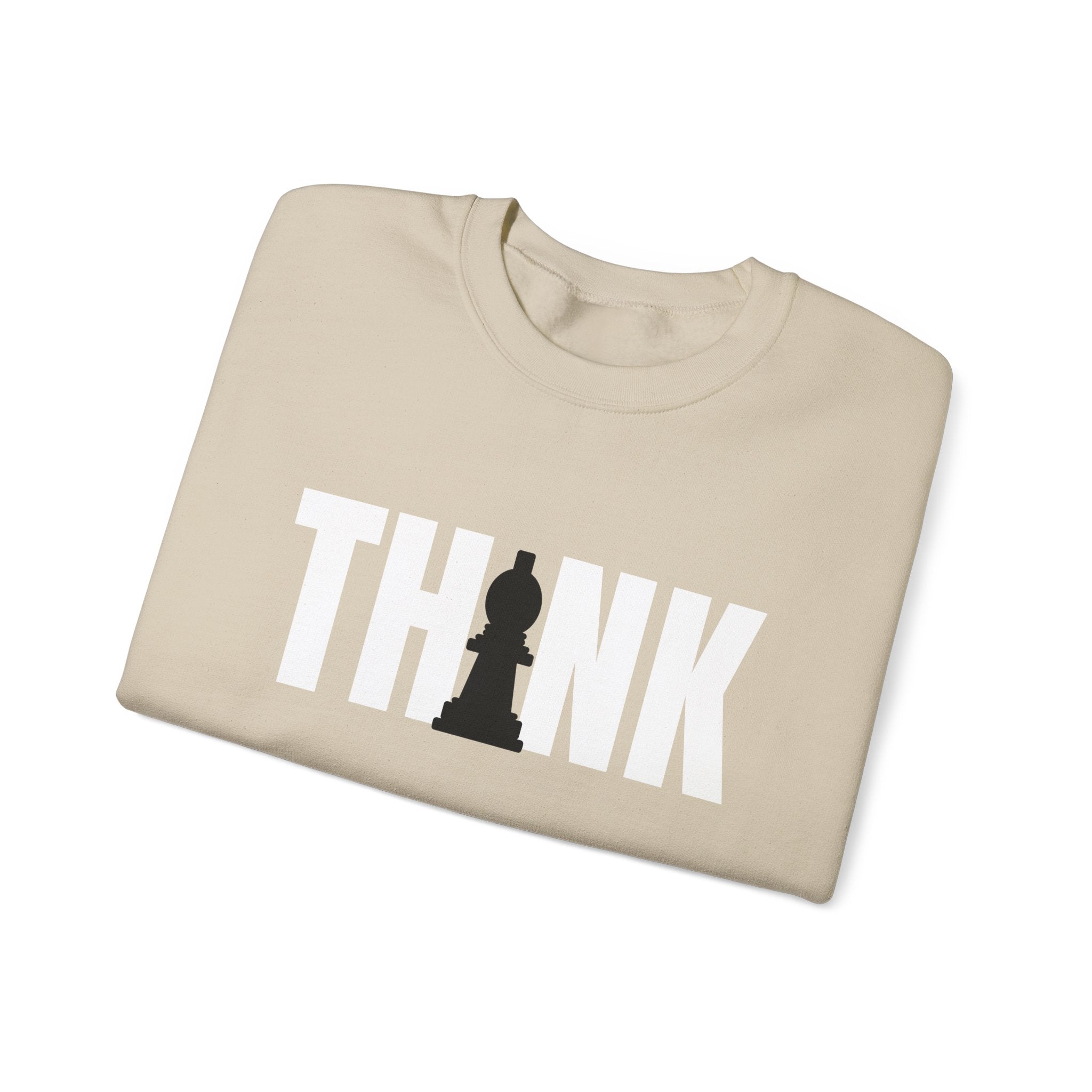 Think Chess Unisex Crewneck Sweatshirt - Casual Fashion, Gift for Chess Lovers, Cozy Fall Layering, Unique Statement Sweatshirt