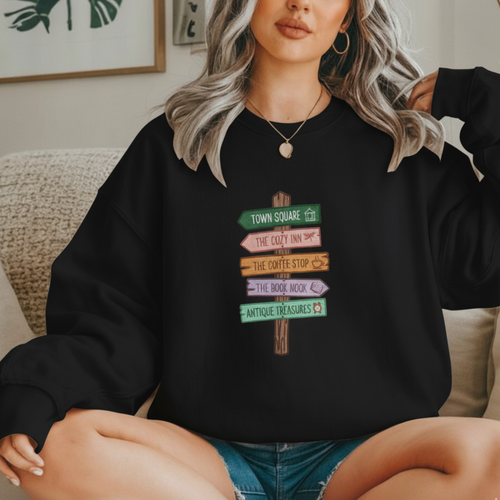 Cozy Directional Sweatshirt | Perfect for Coffee Lovers, Gift for Friends, Casual Fashion, Travel Vibes, Trendy Layering