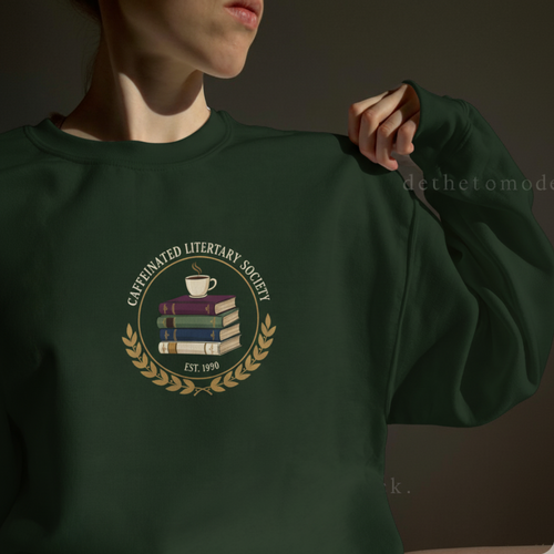 Caffeinated Literary Society Sweatshirt | Cozy Book Lover Gift, Literary Crewneck, Unique Writing Sweatshirt, Reading Apparel, Book [...]