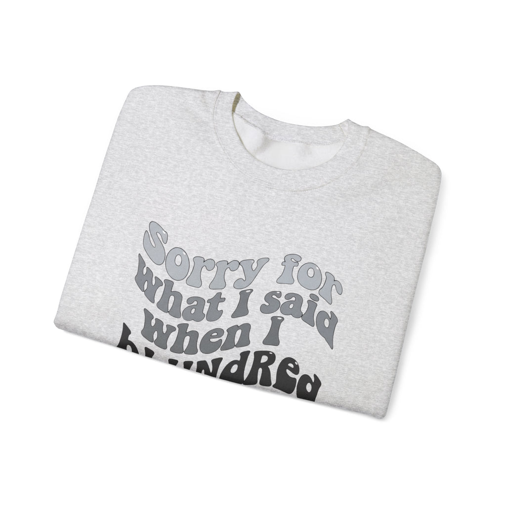 Retro Humor Chess Crewneck Sweatshirt, Sorry for What I Said, Blunder Cozy Gift for Friends, Perfect for Casual Outings, Unisex Apparel