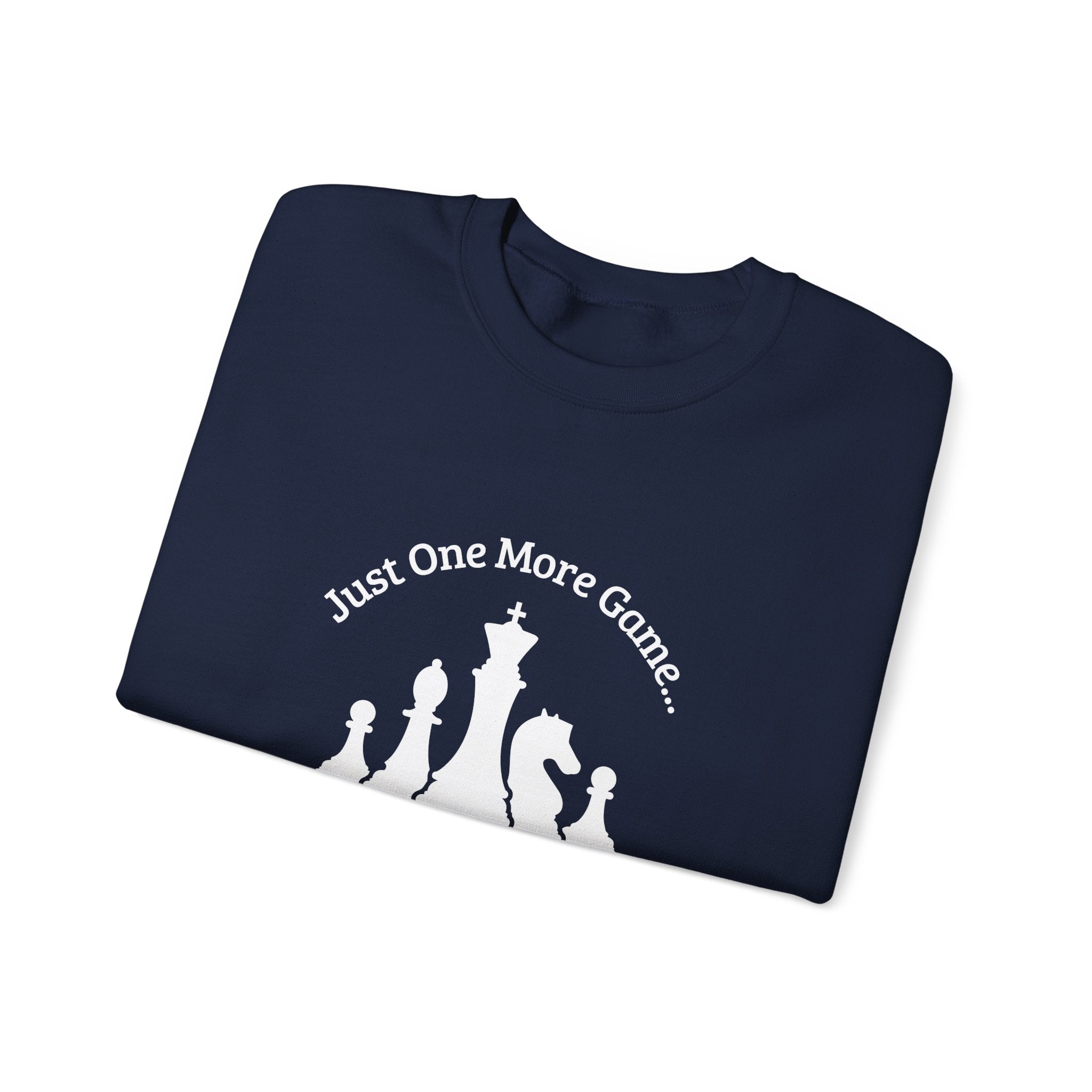 Chess Club Crewneck Sweatshirt - Just One More Game, Cozy Sweater for Chess Lovers, Gift for Chess Players, Perfect for Game Nights