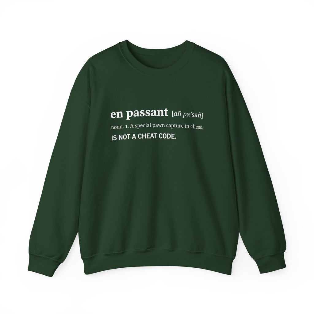 Chess Lover Crewneck Sweatshirt | En Passant Definition Gift, Unisex Gift, Cozy Sweatshirt, Board Game Apparel, Nerdy Sweatshirt