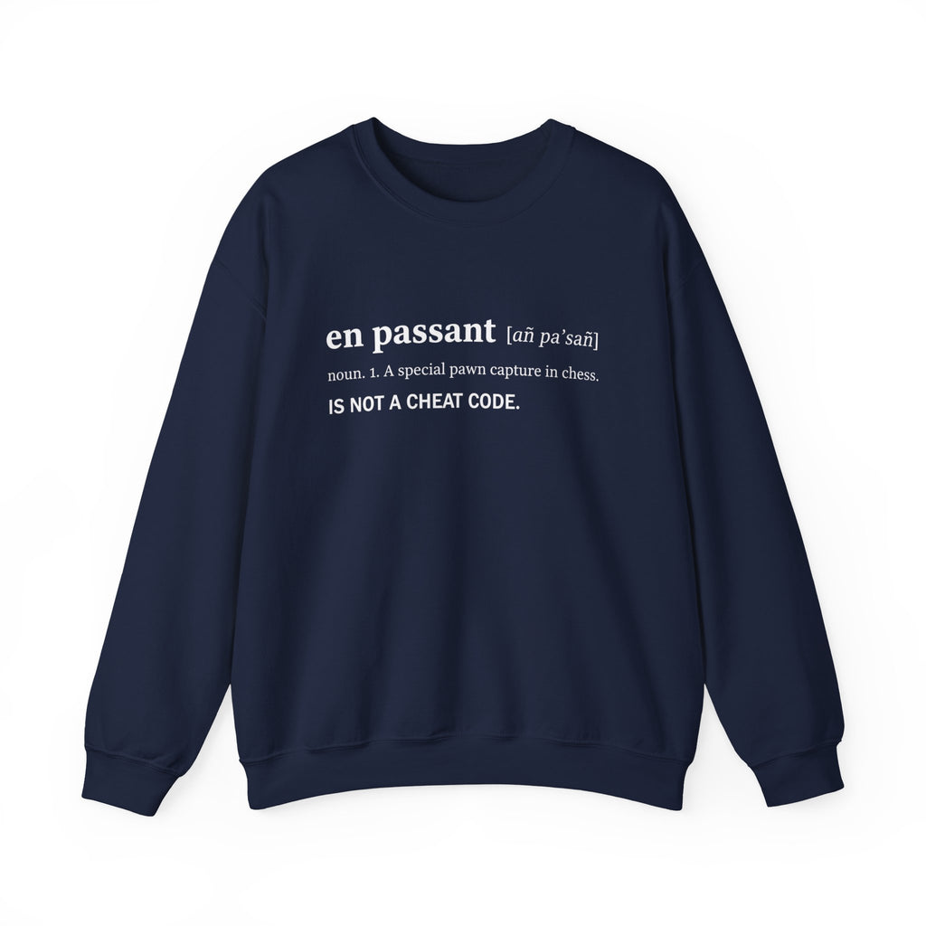 Chess Lover Crewneck Sweatshirt | En Passant Definition Gift, Unisex Gift, Cozy Sweatshirt, Board Game Apparel, Nerdy Sweatshirt