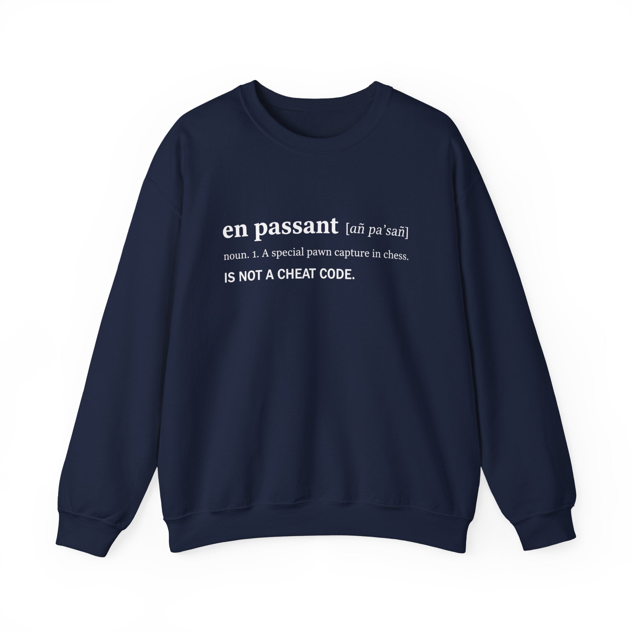 Chess Lover Crewneck Sweatshirt | En Passant Definition Gift, Unisex Gift, Cozy Sweatshirt, Board Game Apparel, Nerdy Sweatshirt