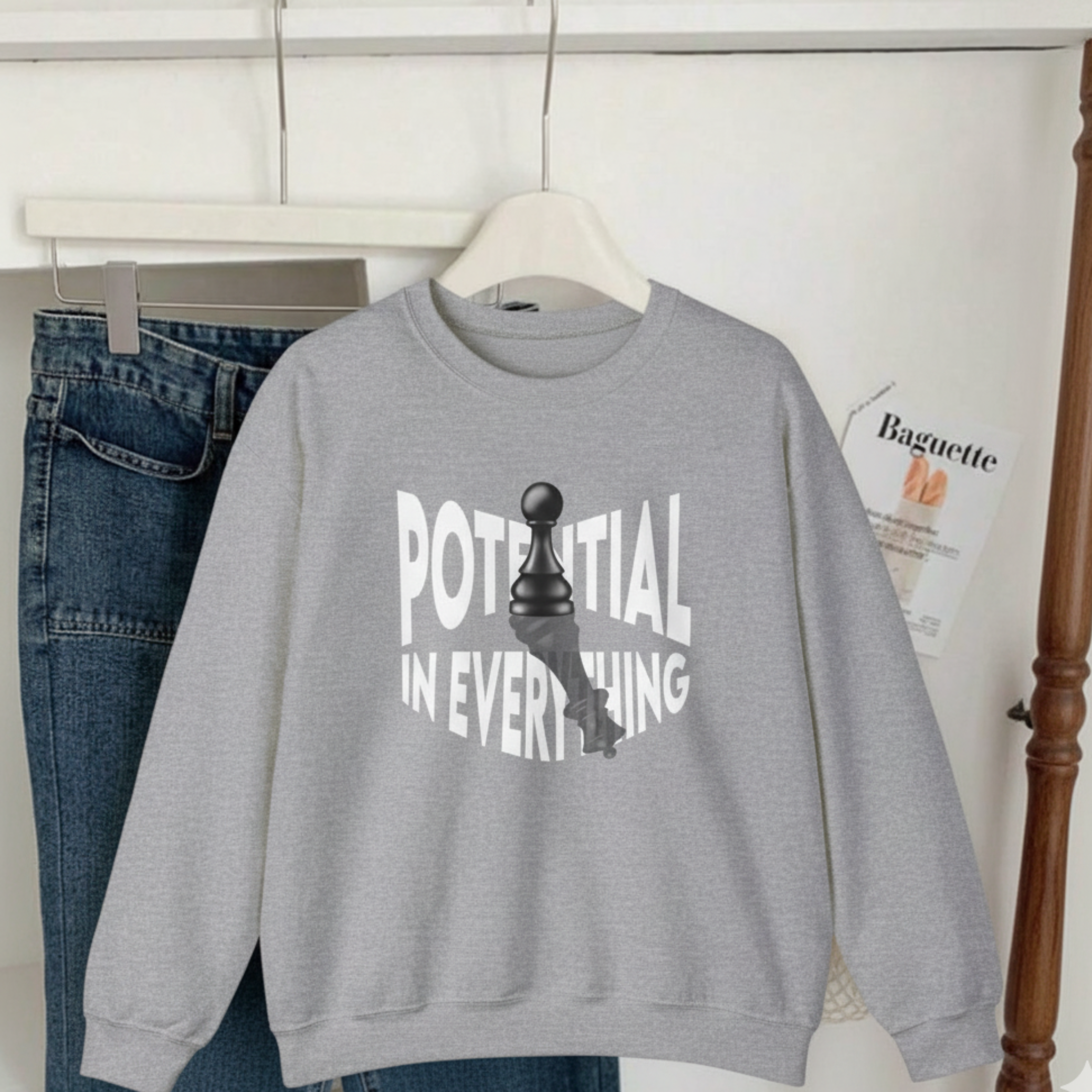 Motivational Crewneck Sweatshirt, Gift for Chess Players, Funny Sweatshirt, Casual Wear, Inspirational Apparel