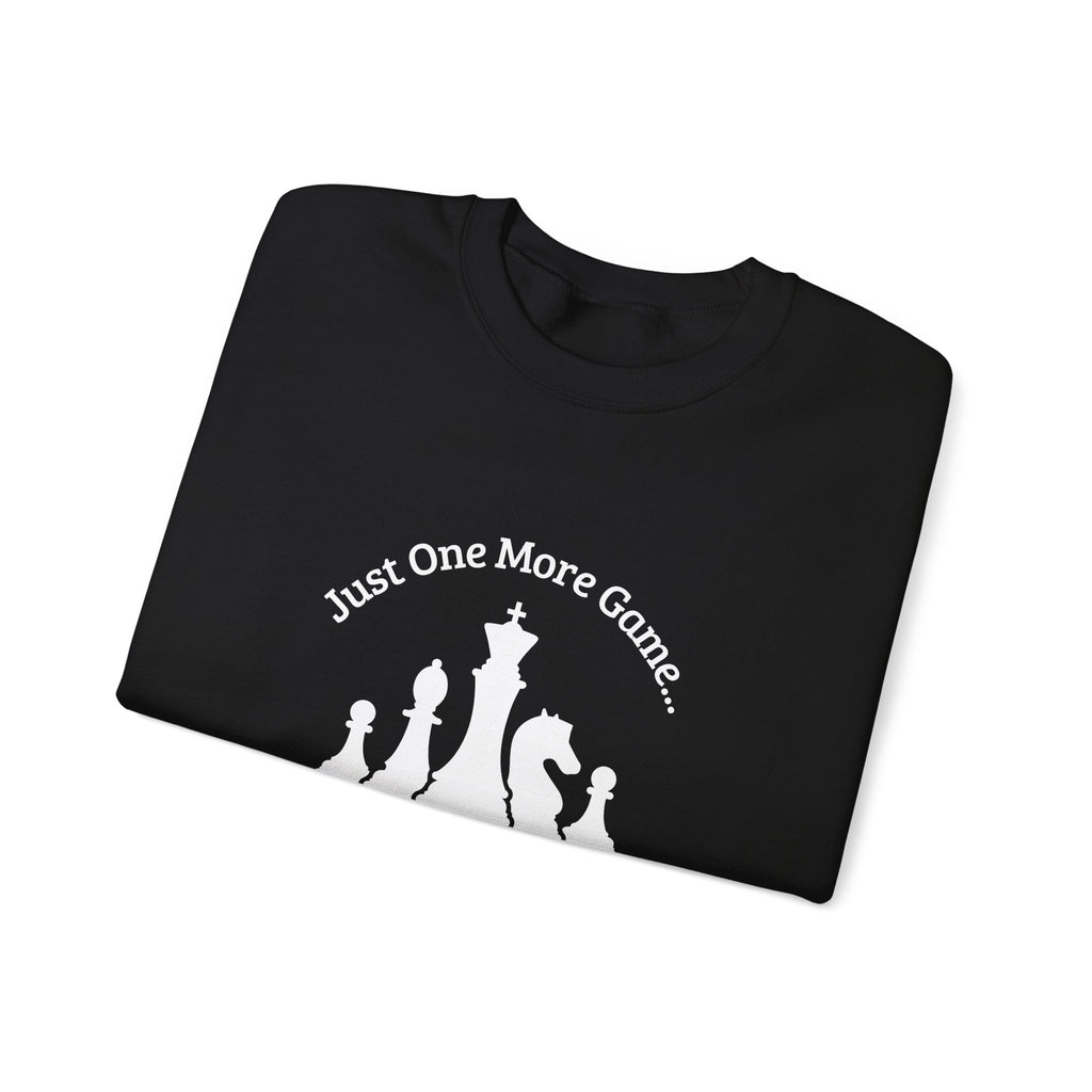 Chess Club Crewneck Sweatshirt - Just One More Game, Cozy Sweater for Chess Lovers, Gift for Chess Players, Perfect for Game Nights