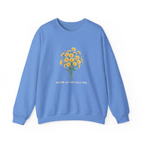 Floral Statement Sweatshirt with Positive Vibes, Cozy Crewneck, Gift for Flower Lovers, Spring Fashion, Inspirational Apparel