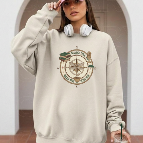 Navigating Life Unisex Crewneck Sweatshirt, Cozy and Inspirational, Perfect for Book Lovers, Ideal for Gifting, Cozy Sweater for All Seasons