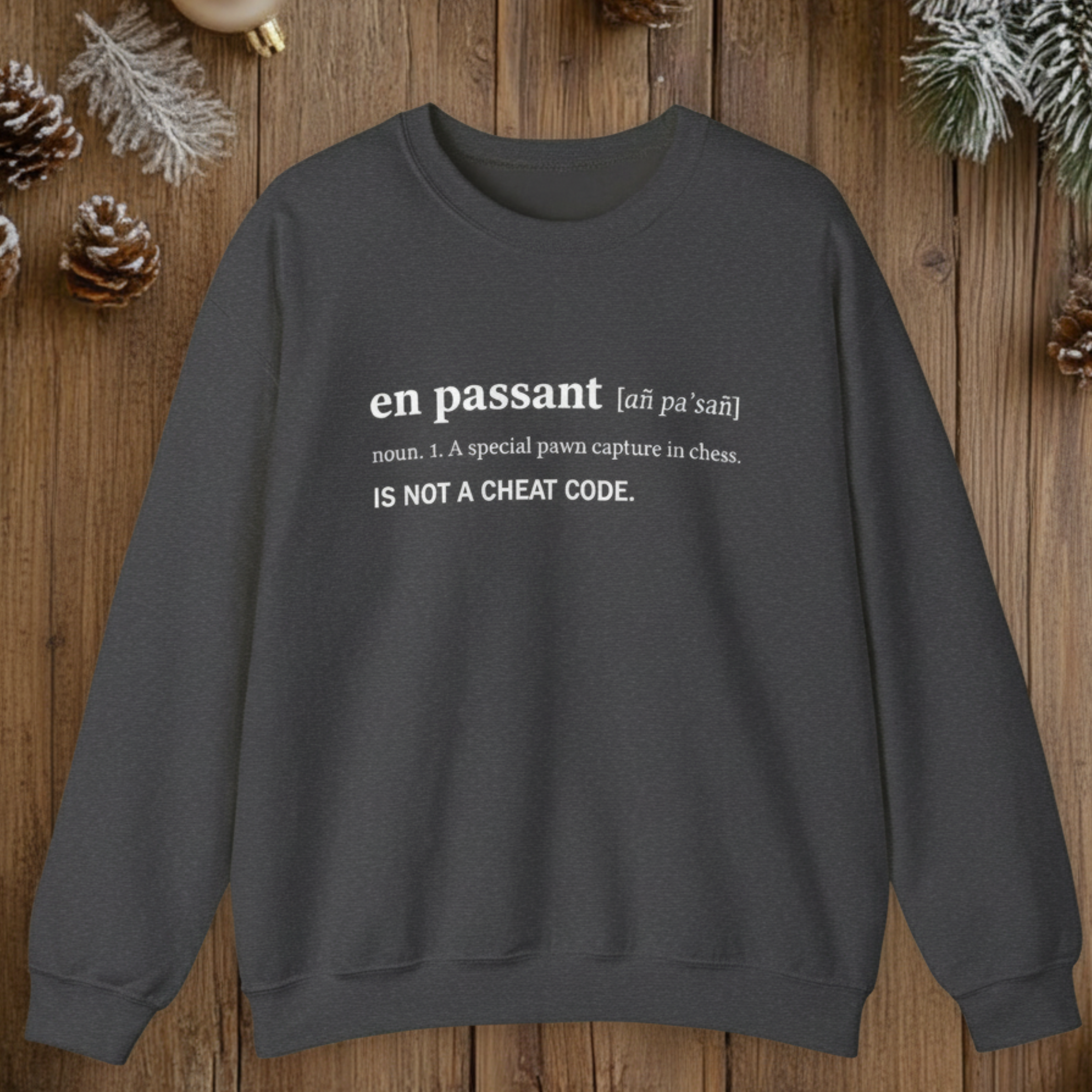 Chess Lover Crewneck Sweatshirt | En Passant Definition Gift, Unisex Gift, Cozy Sweatshirt, Board Game Apparel, Nerdy Sweatshirt