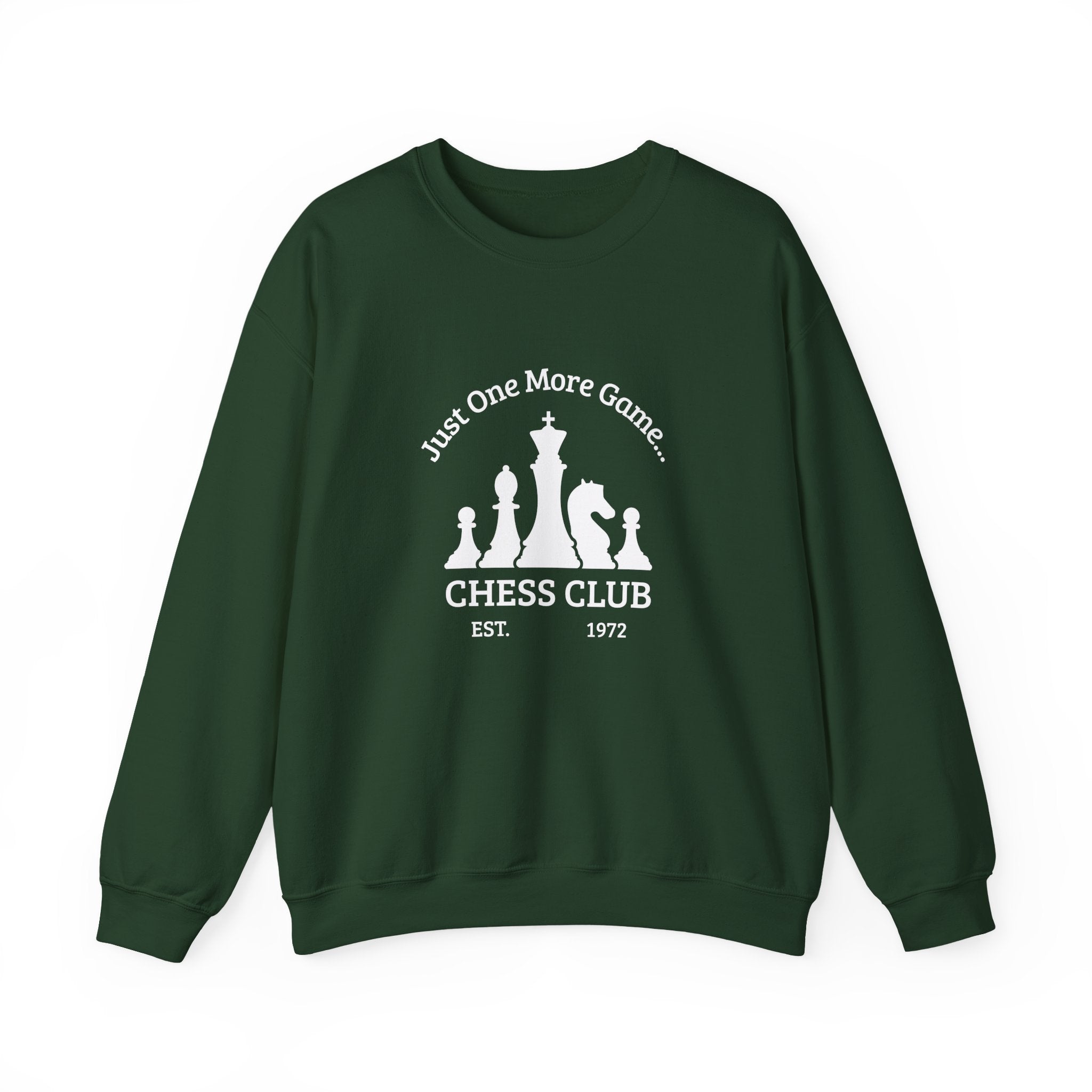 Chess Club Crewneck Sweatshirt - Just One More Game, Cozy Sweater for Chess Lovers, Gift for Chess Players, Perfect for Game Nights