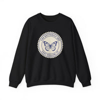 Butterfly Inn Crewneck Sweatshirt, Cozy Gift, Nature Lover Apparel, Unique Travel Souvenir, Fall Fashion Top, Unisex Sweatshirt